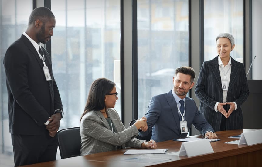 Businessmen shaking hands